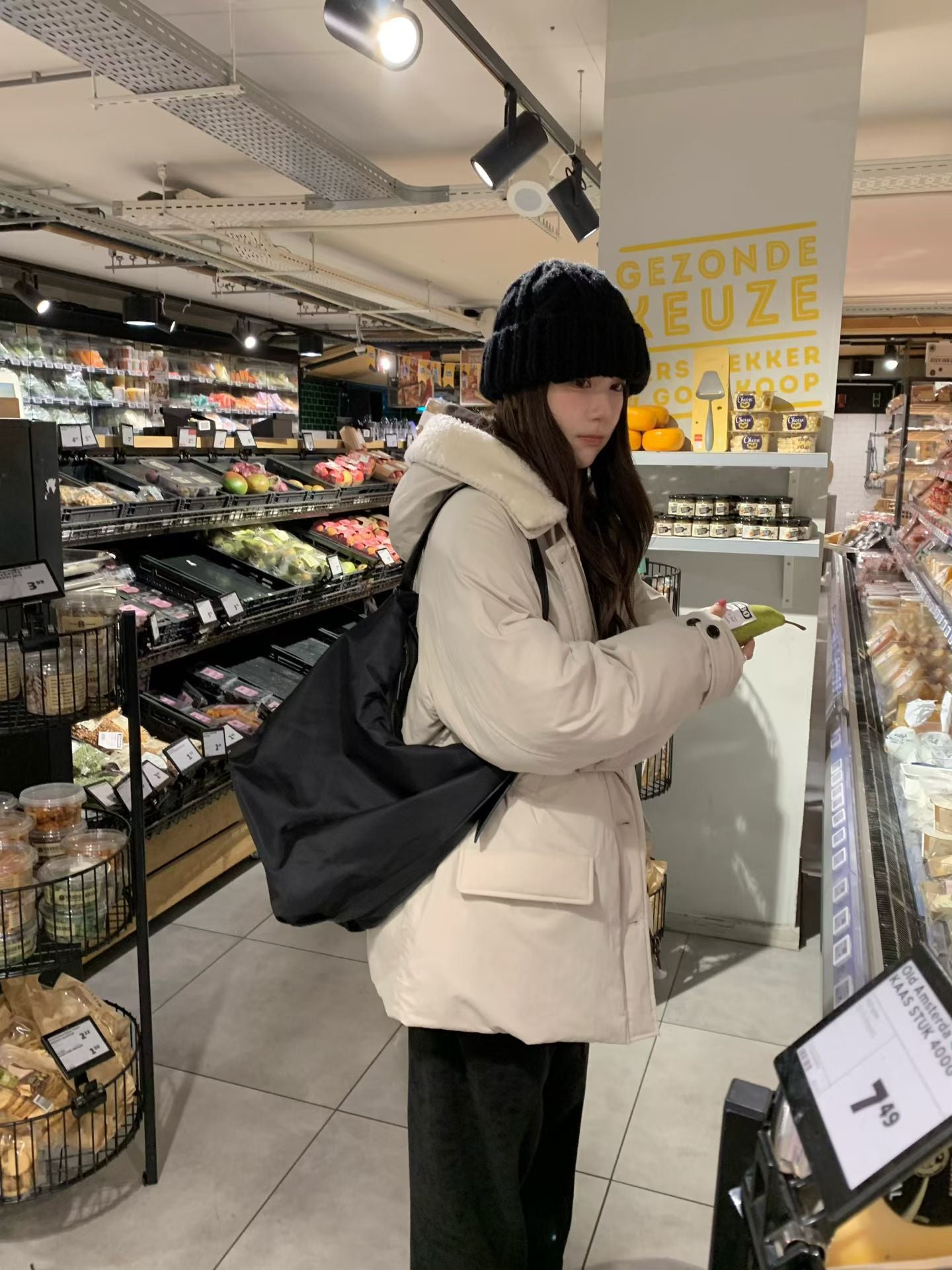 (Premium) Midi Duck Down Coats with Fur Hood