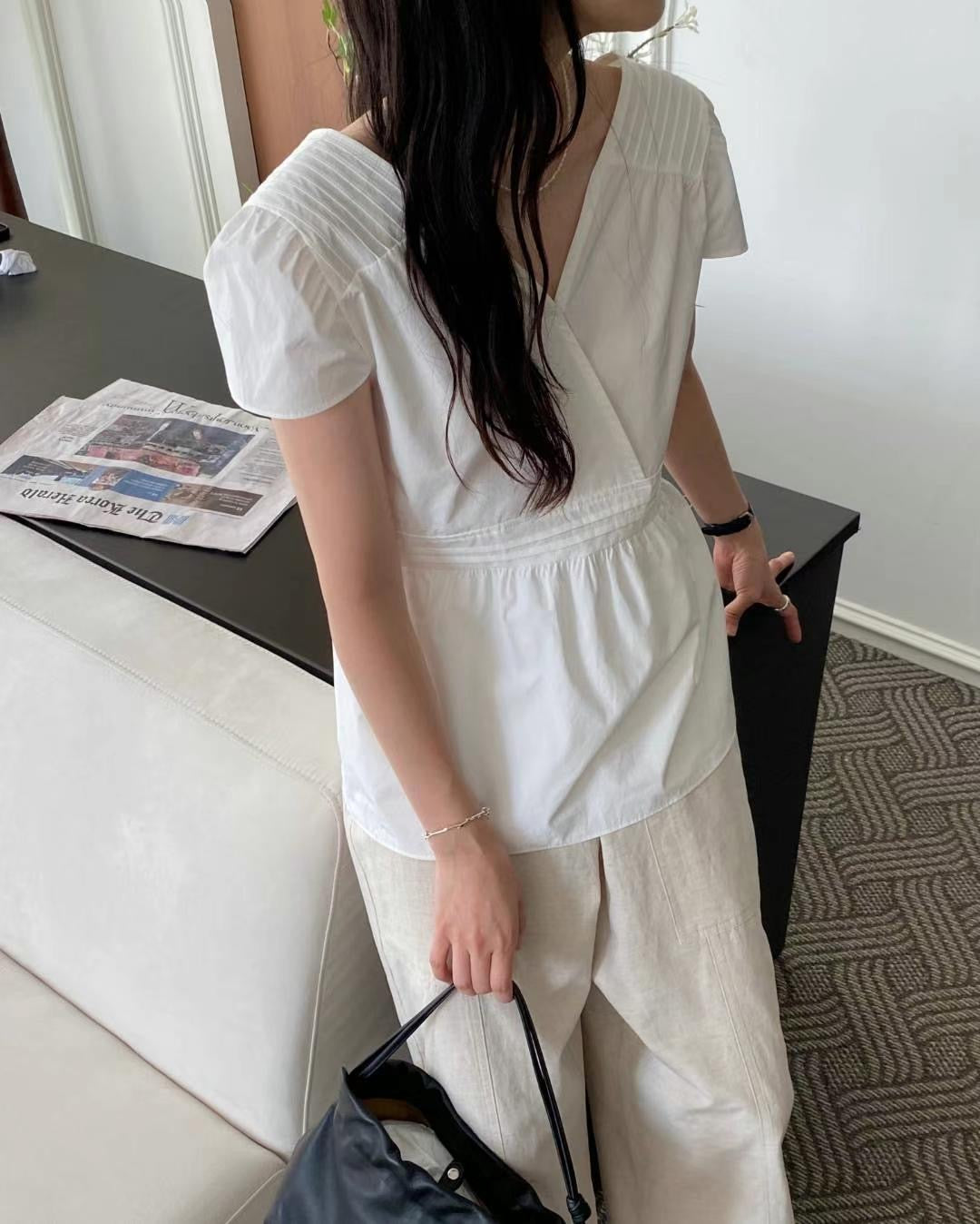 (Premium) 2 Ways Puff Sleeves Blouse