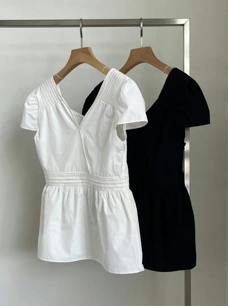 (Premium) 2 Ways Puff Sleeves Blouse