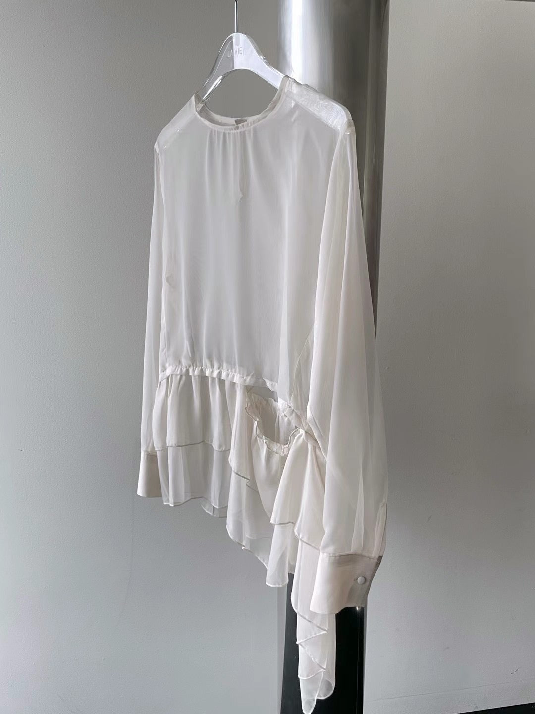(Premium) See Though Ruffles Blouse