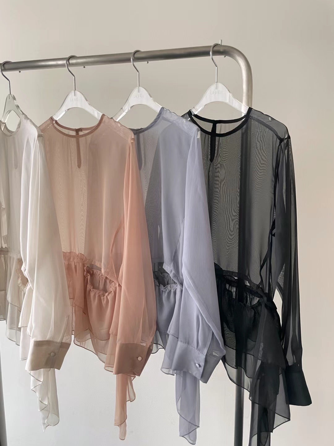 (Premium) See Though Ruffles Blouse