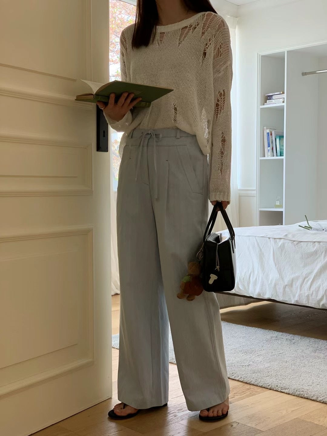 (Premium) Tied Waist Softy Jeans