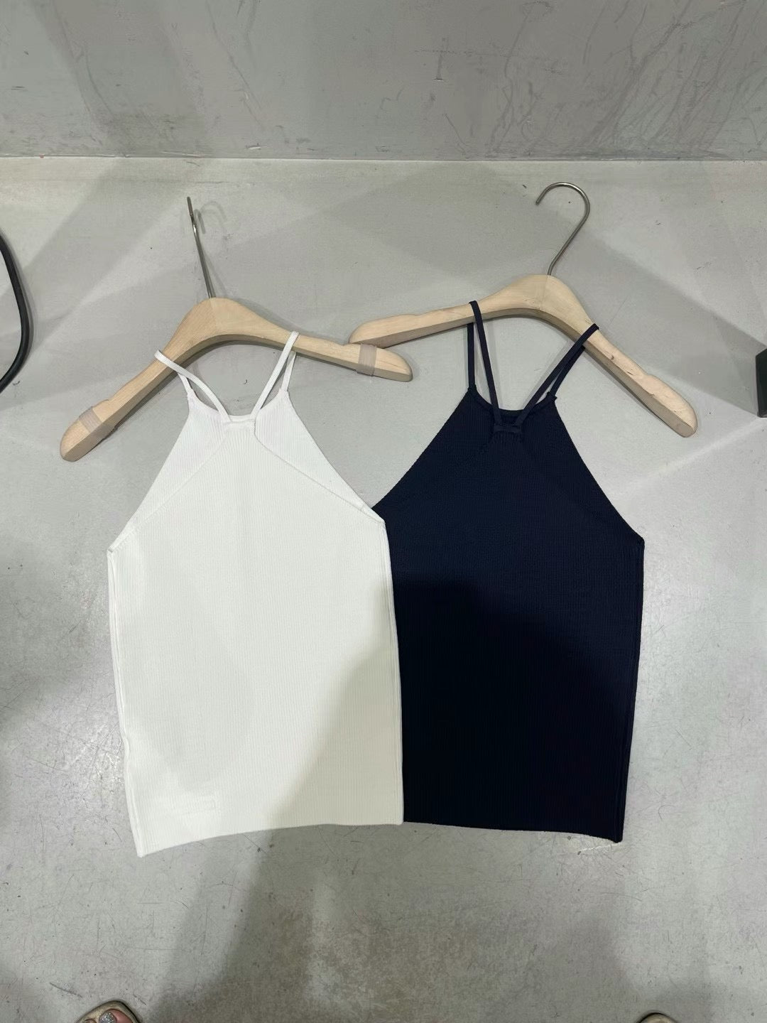 (Premium) Halter Neck See Though Knit Set