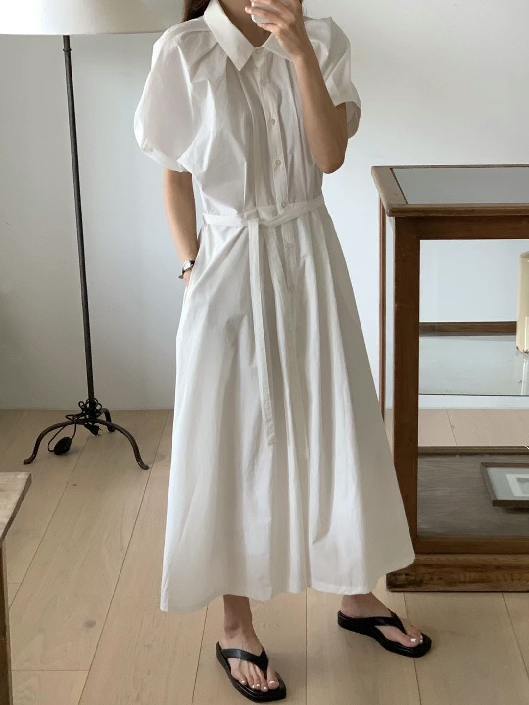 (Premium) 3D Puff Pleated Shirt OPS