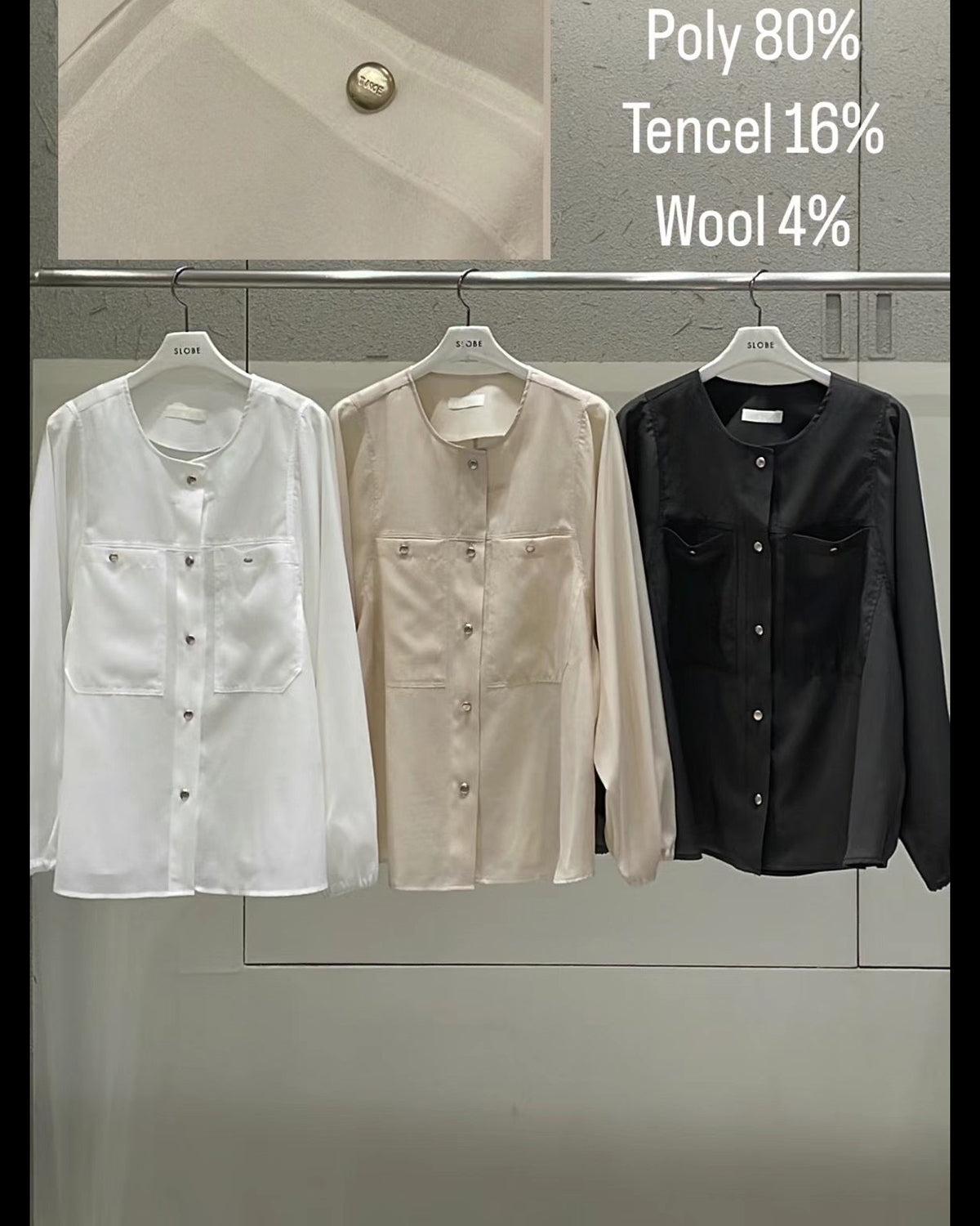 (Premium) Gold Buttons Puff Sleeve See Through Blouse
