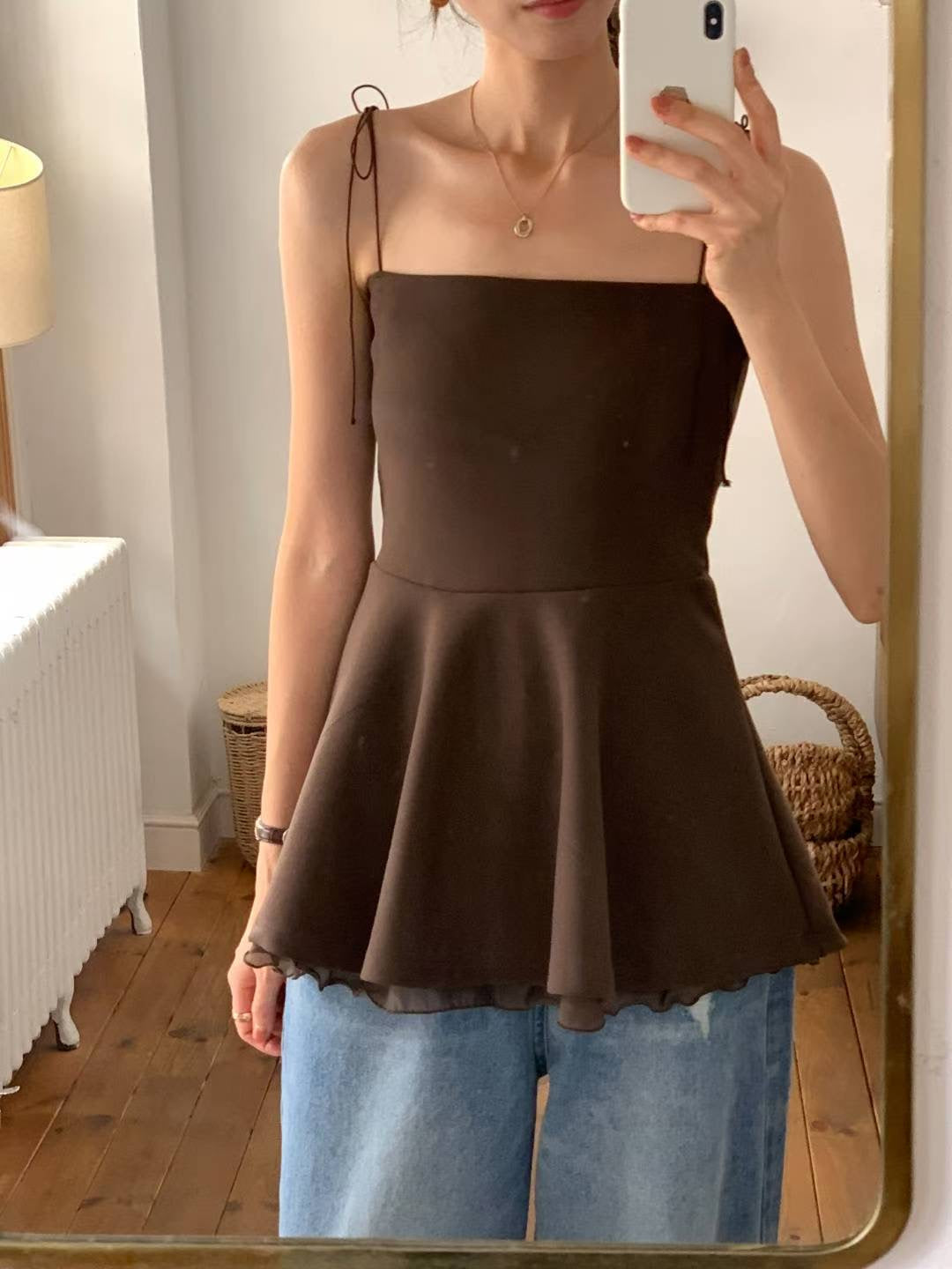 (Premium) Peplum Cami Layers Top
