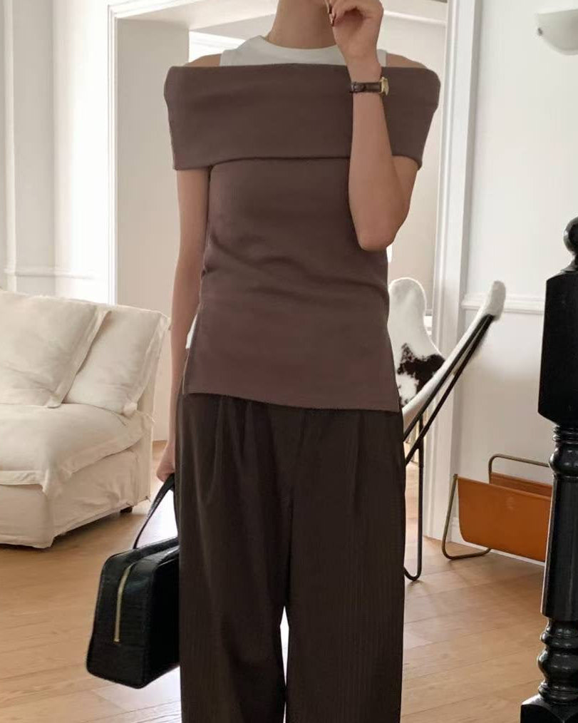 (Premium) Off-Shoulder Fit-Cut Top