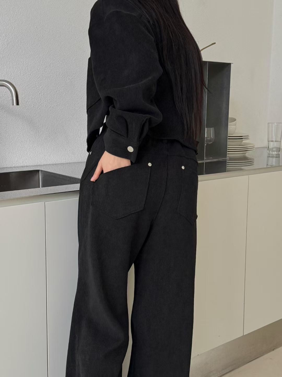 (Premium) Velvet Shirt n Pants Set
