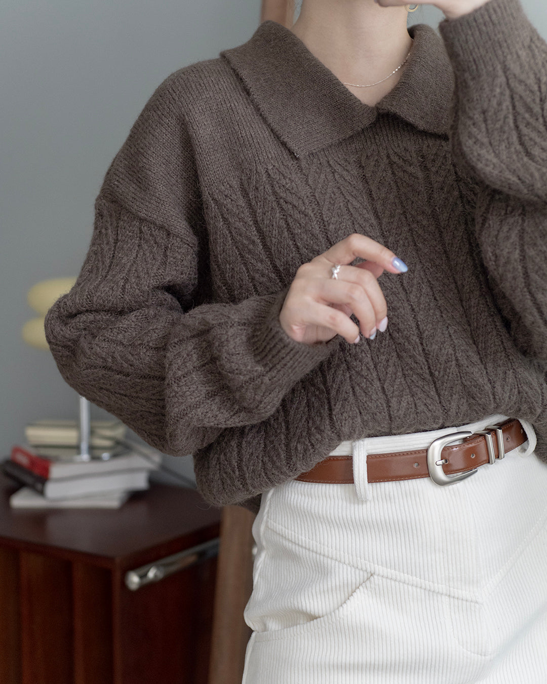 Texture Polo Sweater