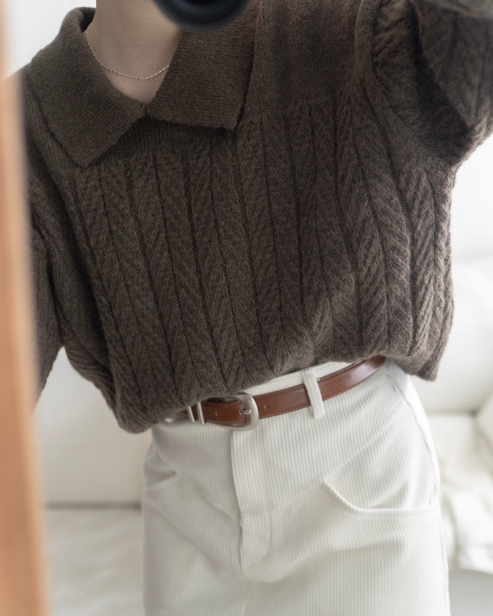 Texture Polo Sweater